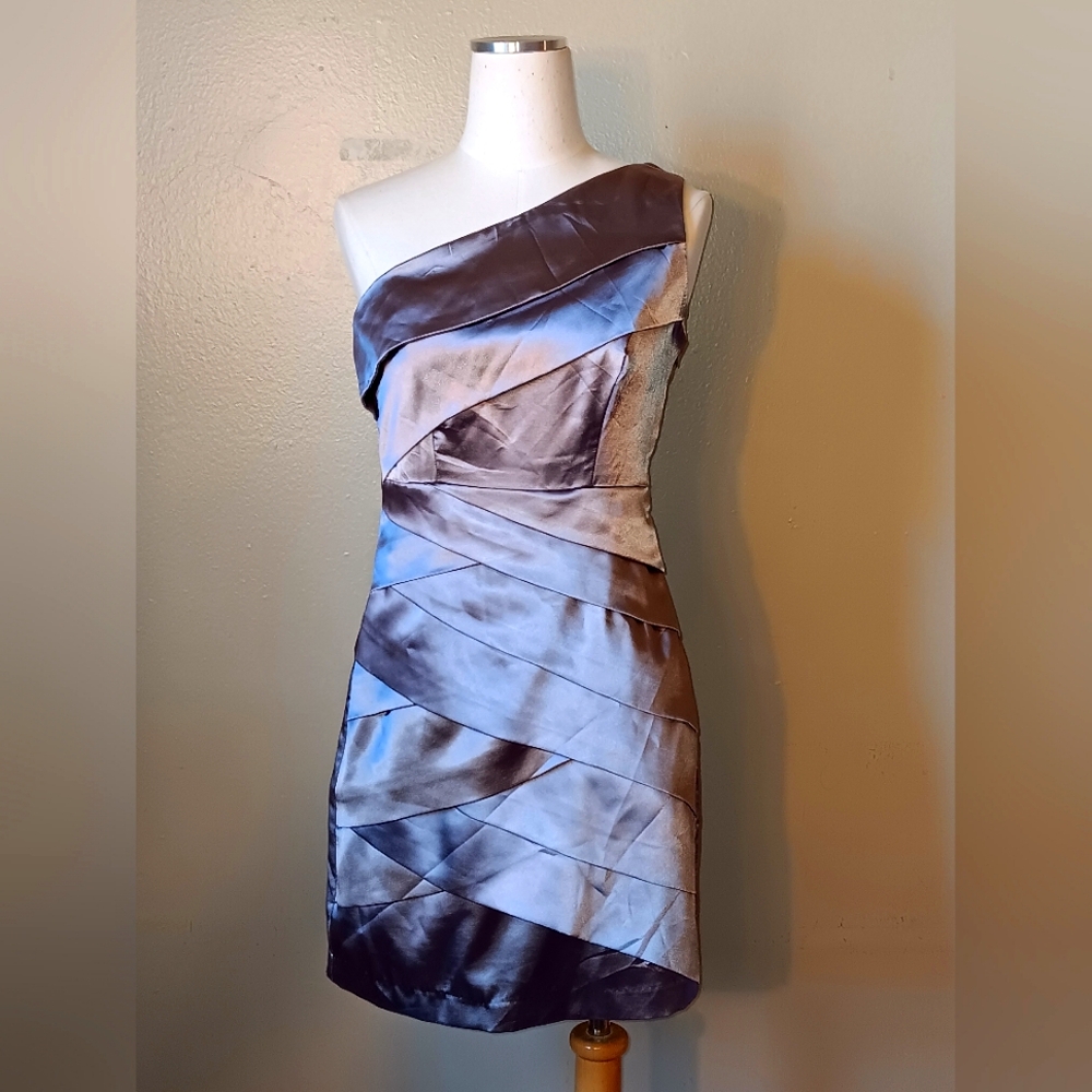 #11 Shiny Silver One Shoulder Dress !